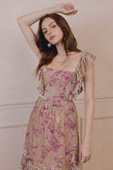 Casette Scooped Neckline Velvet Dress