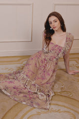 Casette Scooped Neckline Velvet Dress
