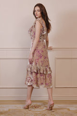 Casette Scooped Neckline Velvet Dress