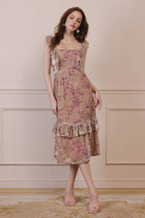 Casette Scooped Neckline Velvet Dress