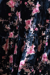 Irina Lace-up Floral Velvet Dress