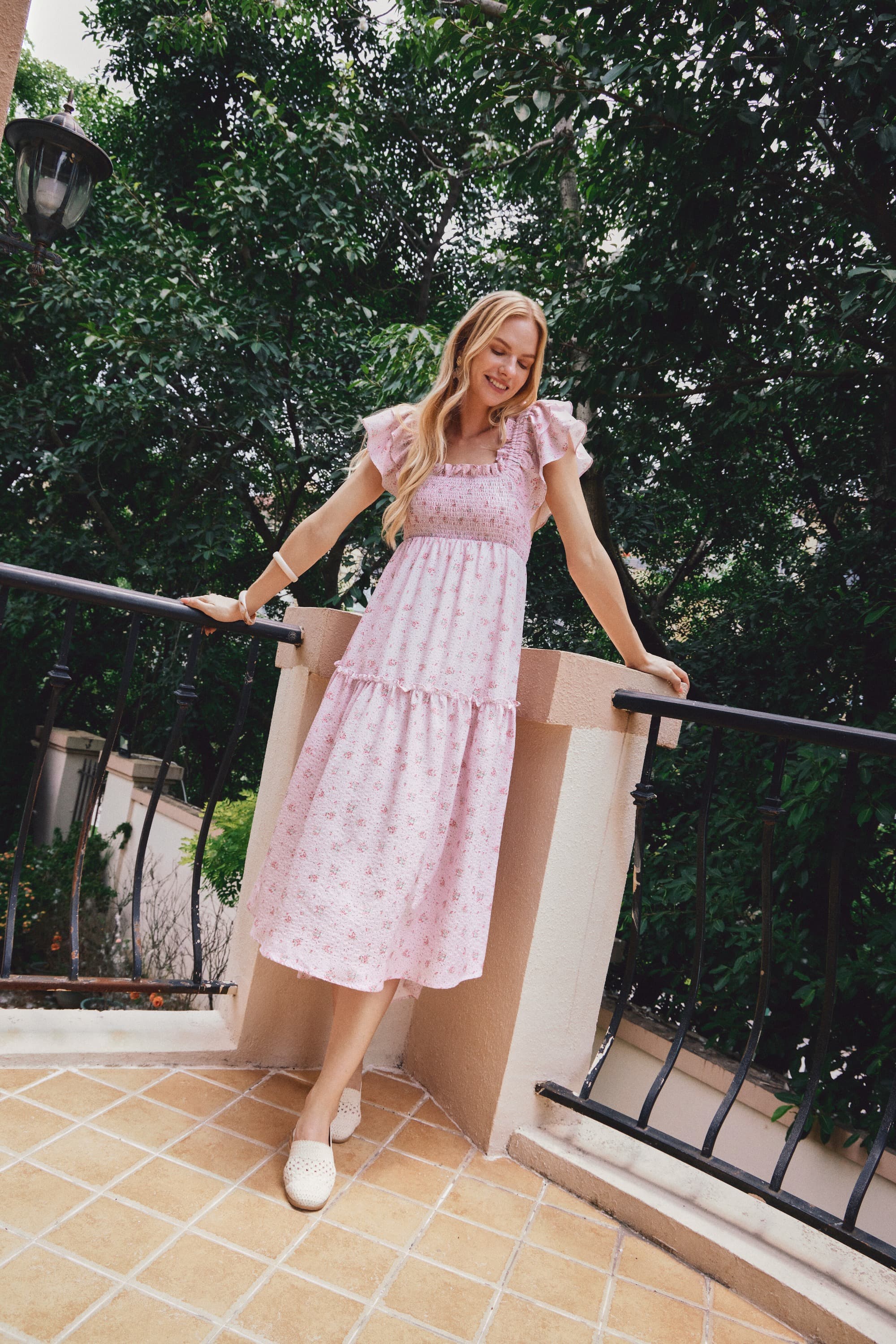 Dacia Floral Smocked Dress