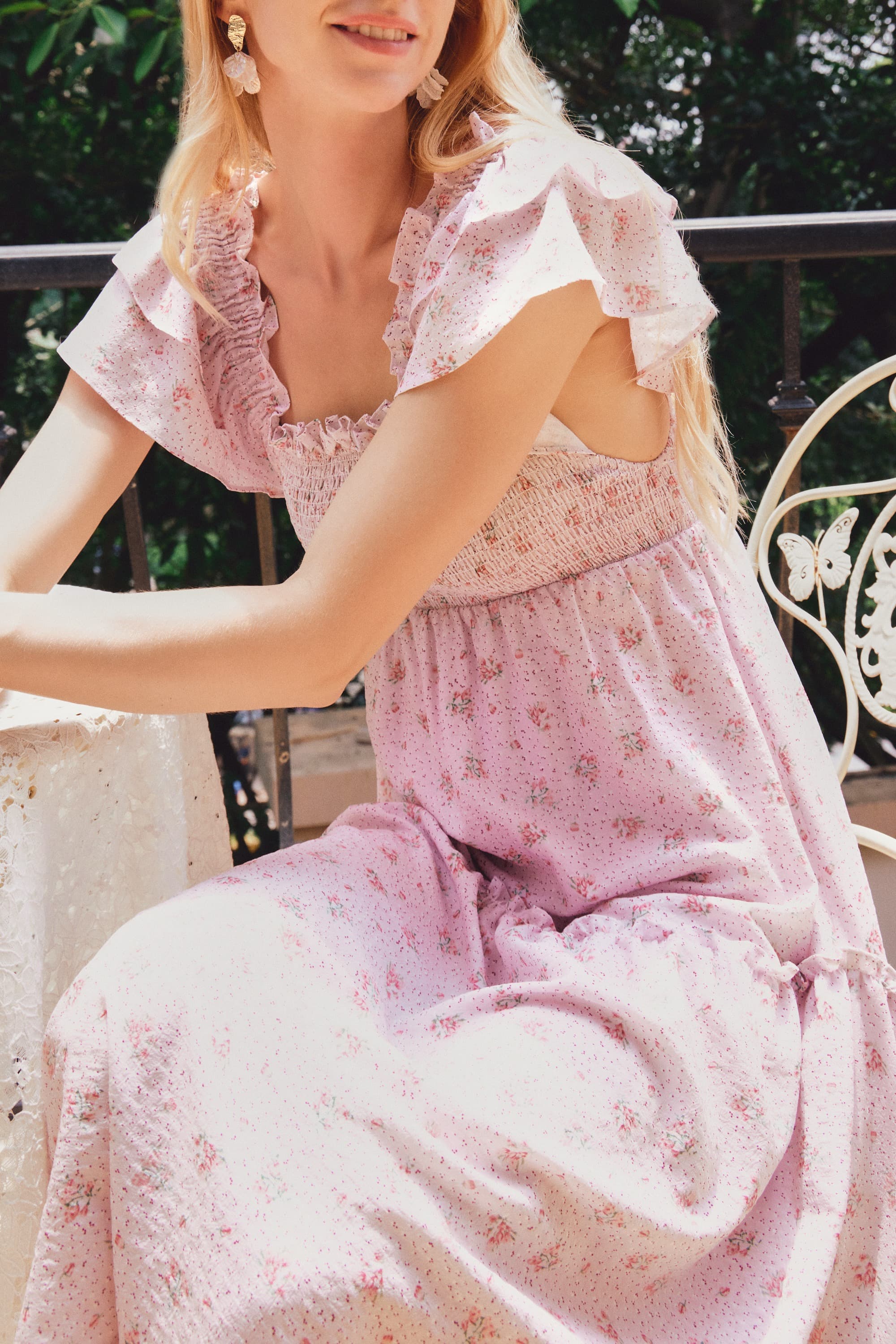 Dacia Floral Smocked Dress