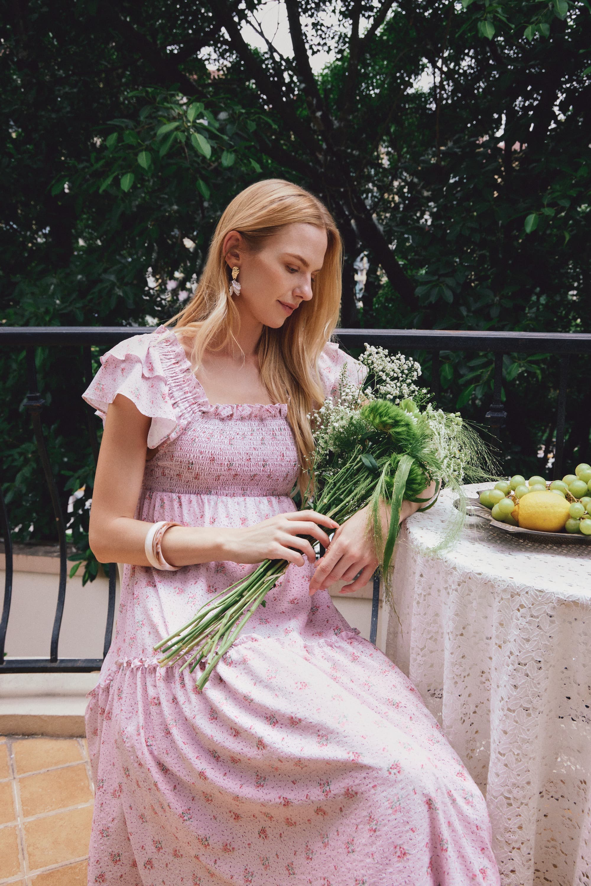 Dacia Floral Smocked Dress
