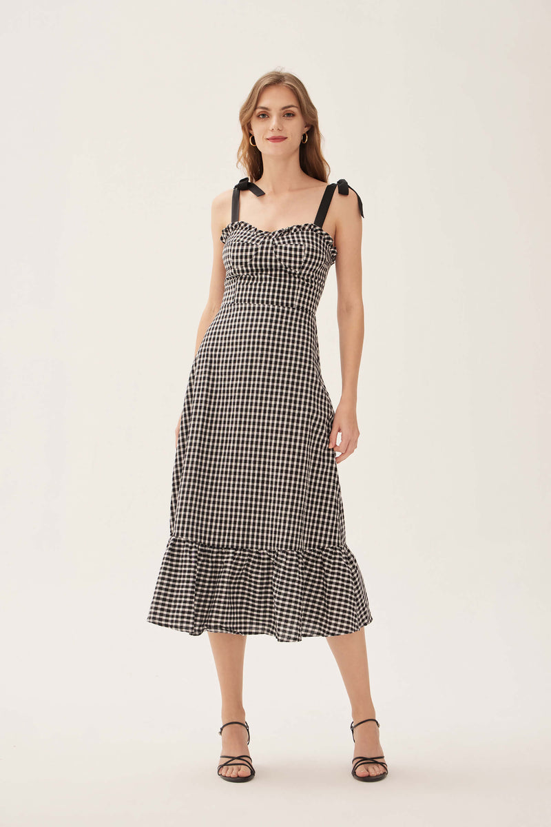 Bridgette Gingham Bow Strap Dress