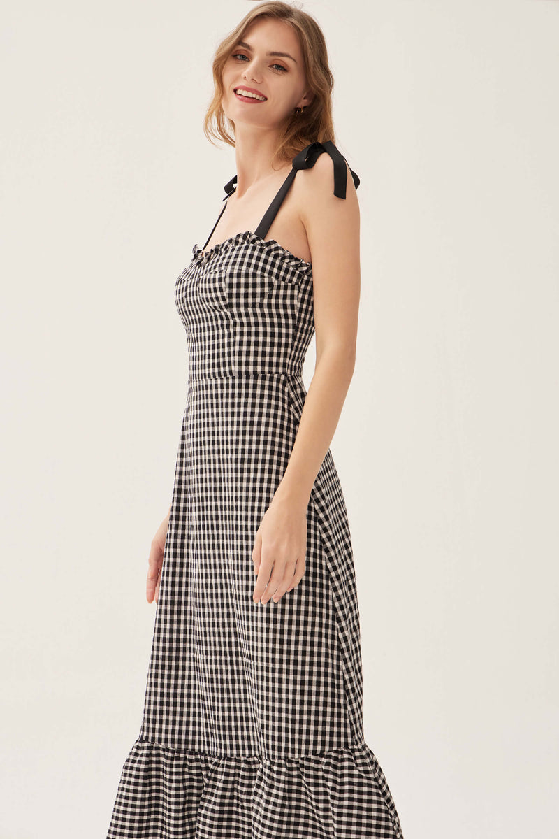 Bridgette Gingham Bow Strap Dress