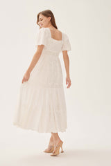 LAIT Jolie Mixed Lace Maxi Dress