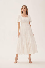 LAIT Jolie Mixed Lace Maxi Dress