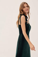 LAIT Tie Strap Velvet Dress 