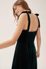 LAIT Tie Strap Velvet Dress 