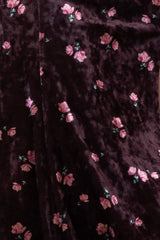 Laney Frilled Trim Floral Velvet Dress
