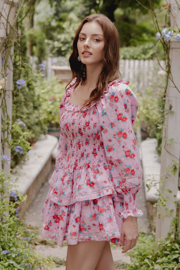 Lindy Romantic Floral Mini Dress